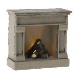 Miniatyr fireplace brasa med sken Off White