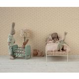 Vagga av metall till babymus och kanin Mintblå