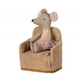 Fåtölj till dockhus Puderrosa